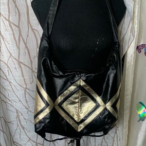 Vintage 1980S Black and Gold Women's Bag